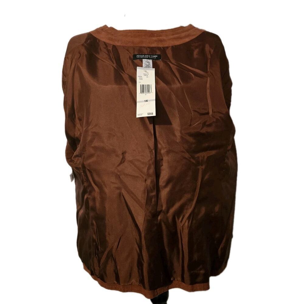 JONES NEW YORK SUEDE JACKET BLAZER LEATHER DRESSY CASUAL Copper Rust Sz 1X - Picture 6 of 10